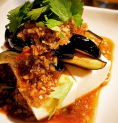 揚げ茄子のリャンパン豆腐