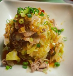 春キャベツと塩豚の酢蒸し