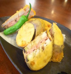 れんこんと茄子のはさみ揚げ