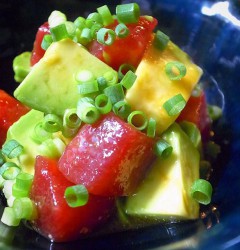 まぐろとアボガドのわさびあえ