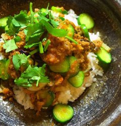 茄子ときゅうりのフレッシュキーマカレー