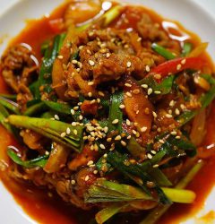 韓国風牛肉甘辛炒め！プルコギ！