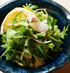 白身魚の昆布じめと小夏の柚子マリネ