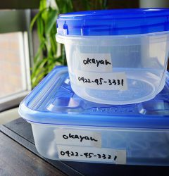 容器にはお名前とご連絡先を！