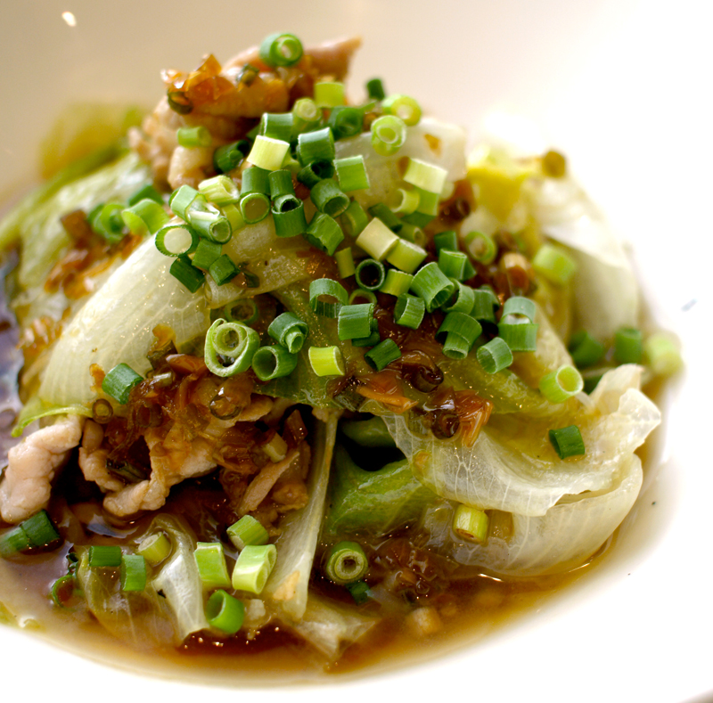 さっぱり!レタスと塩豚の酢蒸し!